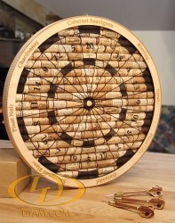 Decorative Wine Cork Dartboard with Note Darts