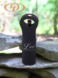 Silver Engraved Black Wine Tote